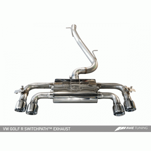 AWE 3025-42020 Выхлопная система  (102mm) Chrome Silver Tips VW Mk7 Golf R d SwitchPath