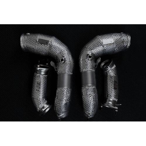 Be solve system даунпайп / приёмная труба для x Midpipe BMW M5 (G90), + спортивный катализатор (спорткат)