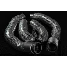 Be solve system даунпайп / приёмная труба для x Midpipe BMW XM/ X5/6M(F95-96) restyling (LCI)/X7(G07), + Heatshield