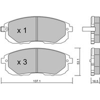 Brannor Ceramic передние тормозные колодки для Nissan Juke/Cube/350z/Skyline v35/Stagea/Tiida (под 280/296мм диск)