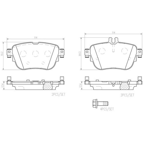 Brannor Ceramic задние тормозные колодки для Mercedes E200/E250/E300 (w213) (под 300мм диск)
