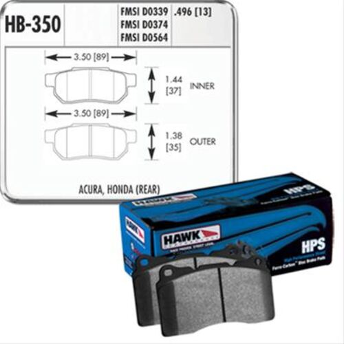 HAWK  Задние тормозные колодки для Honda Civic VTi (96-00)