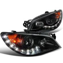 передние фары LED (черные) для Subaru Impreza WRX/STi (GDA/GDB) (2005-2007)