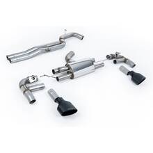 MILLTEK выхлопная система (76мм) средняя и задняя часть (без резонатора, с клапанами) для Audi RS3 sedan 8V (2017+) (черные насадки)