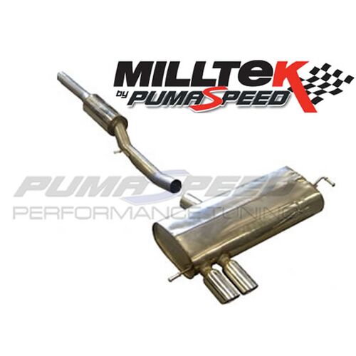 MILLTEK SSXVW076 выхлопная система (средняя и задняя часть) Twin 76.2mm Jet Volkswagen Golf Mk4 4-Motion V6