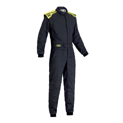 OMP IA01828B18444 Комбинезон для автоспорта FIRST-S SUIT MY2017, FIA, антрацитфлюор. жёлтый, р-р 44