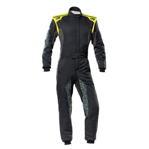 OMP Комбинезон TECNICA HYBRID омологация FIA 8856-2018 черный/желтый р-р58 OMP Комбинезон TECNICA HYBRID омологация FIA 8856-2018 черный/желтый р-р58