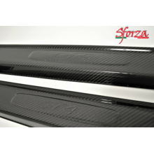 SFORZA Карбоновые накладки на пороги (прозрачный логотип) для Porsche Cayman GT4 981/718 