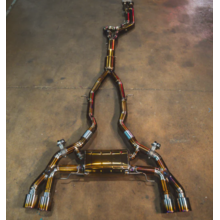 Valvetronic Designs Выхлопная система (средняя и задняя часть) для BMW X3M/X4M F97/F98 (burnt gold/purple titanium) (насадки 4x102mm)