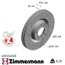 Zimmermann Передний тормозной диск для Mercedes G63 AMG (w463) (15-18) (375x36mm) (1шт)