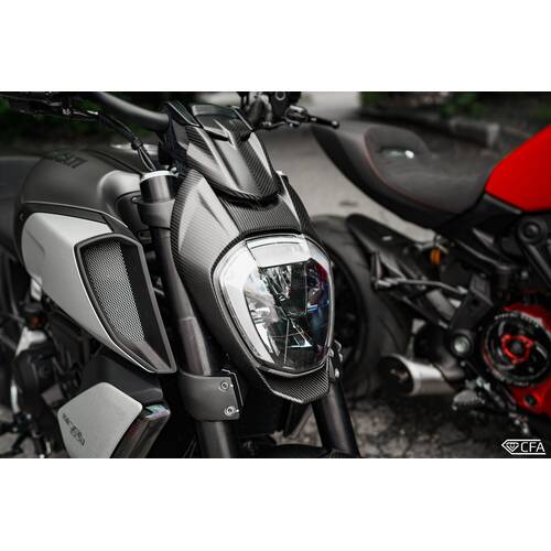 CFA Маска передней оптики VESPERTILIO - (классический карбон) для Ducati Diavel 1260