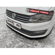 Vonard Customs сплиттер под передний бампер vw polo 5 fl седан - черный глянец, артикул VWPO-5-FL-FS1G