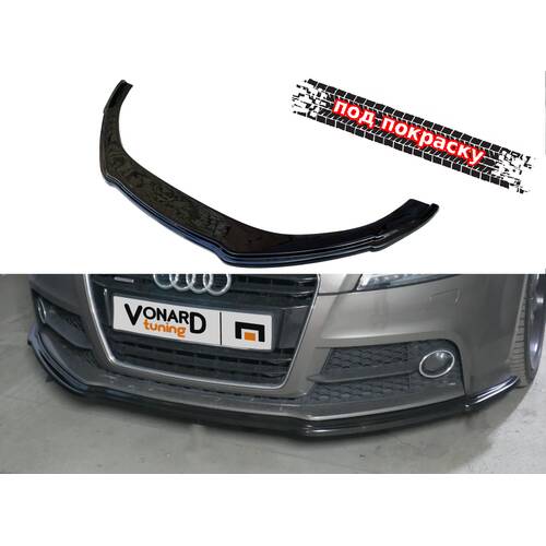 Vonard Customs сплиттер губа переднего бампера audi tt 2 8j s-line прилегающий - под покраску черный абс пластик, артикул ATT2-8J-SLINE-FS1P