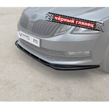 Vonard Customs сплиттер переднего бампера skoda octavia 3 a7 fl (широкий) - черный глянец, артикул SO-3-A7-FL-FS1G
