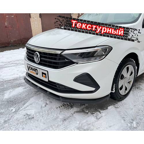 Vonard Customs сплиттер переднего бампера vw polo 6 (узкий) (текстурный) - текстурный черный, артикул VWPO-6-FS2T