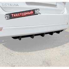 Vonard customs Диффузор вставка заднего бампера Skoda Octavia 4 A8 - текстура - Текстурный черный