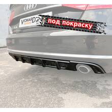 Vonard customs Диффузор накладка заднего бампера Audi A8 D4 (дорест) - под покраску - Под покраску черный АБС пластик