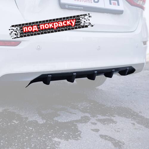 Vonard customs Диффузор накладка заднего бампера Changan Alsvin 3 - под покраску - Под покраску черный АБС пластик