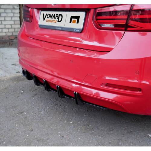 Vonard customs Диффузор накладка заднего бампера BMW 3 F30 рестайлинг - Черный полуглянец